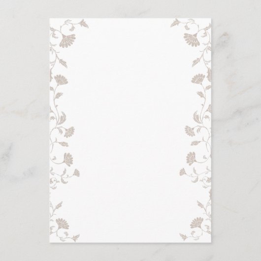 Elegant Zwart Tan Hoofdstukpagina Bruiloft Kaart I (Achterkant)