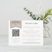Elegant Zwart Tan QR Code Bruiloft Kaart Invoegen (Staand voorkant)