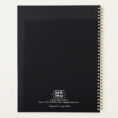 Elegant Zwart Thema Modern Monogram Naam Initialen Planner (Achterkant)