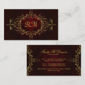 Elegant zwart tintje van rood  kant Lijst 2 Visitekaartje (Voorkant / Achterkant)