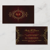 Elegant zwart tintje van rood  kanten Lijst Visitekaartje (Voorkant / Achterkant)