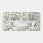 Elegant  zwart toile de jouy bureaumat (Keyboard & Muis)
