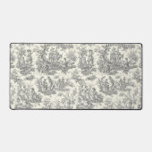 Elegant  zwart toile de jouy bureaumat (Voorkant)