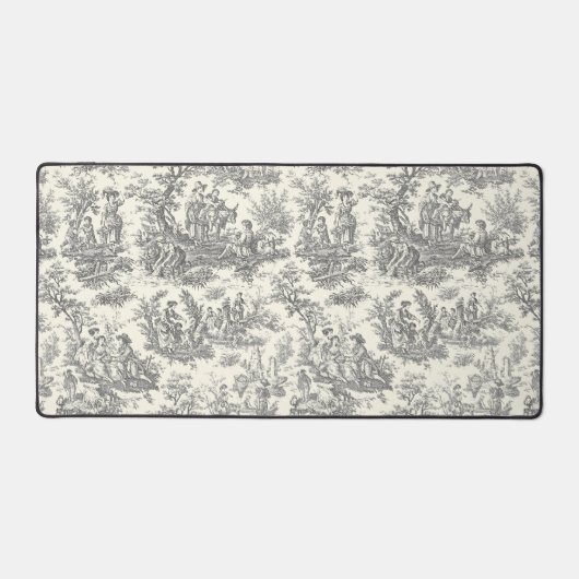 Elegant  zwart toile de jouy bureaumat