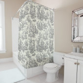 Elegant  zwart toile de jouy douchegordijn (In situ)