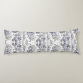 Elegant  zwart toile de jouy lichaamskussen (Achterkant)