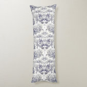 Elegant  zwart toile de jouy lichaamskussen (Achterkant (Verticaal))