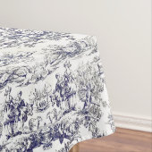 Elegant  zwart toile de jouy monogram tafelkleed (Voorbeeld)