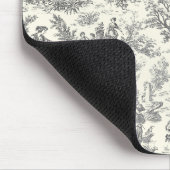 Elegant  zwart toile de jouy muismat (Hoek)