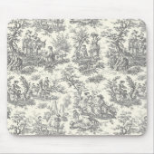 Elegant  zwart toile de jouy muismat (Voorkant)