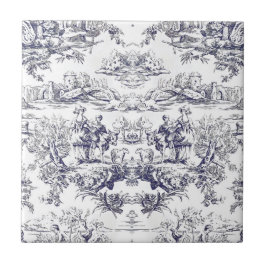 Elegant zwart toile de jouy tegeltje