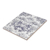 Elegant  zwart toile de jouy tegeltje (Zijkant)