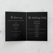 Elegant zwart trouwprogramma programma (Binnen)