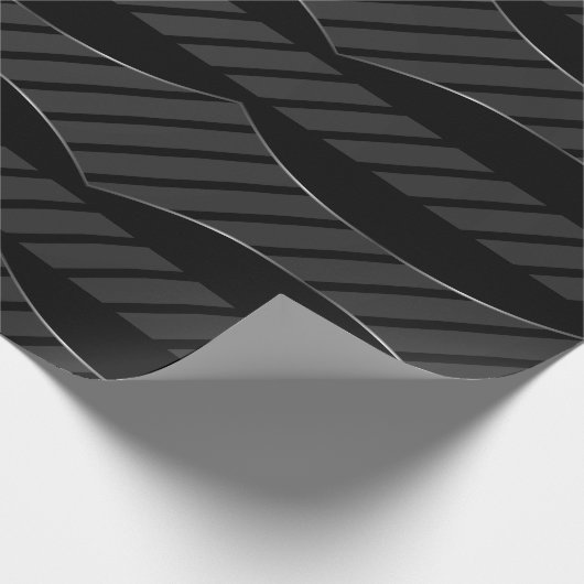 Elegant zwart, turquoise en glanzend zilveren acce cadeaupapier (Hoek)