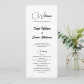 Elegant Zwart Typografie Witte Trouwprogramma Programmakaart (Staand voorkant)