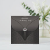 Elegant zwart verjaardagsfeest kaart (Staand voorkant)
