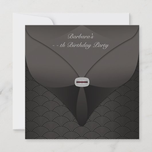 Elegant zwart verjaardagsfeest kaart (Voorkant)