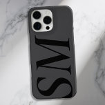 Elegant zwart vet Initiaal monogram iPhone 16 Pro Max Hoesje<br><div class="desc">Zwart Elegant Vet Initiaal Monogram Telefoonhoesje. Creëer uw eigen gepersonaliseerde iPhone Case met aangepaste initiaal naam.</div>