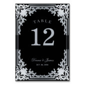 Elegant Zwart Victoriaans Antiek Vintage bruiloft Kaart (Achterkant)