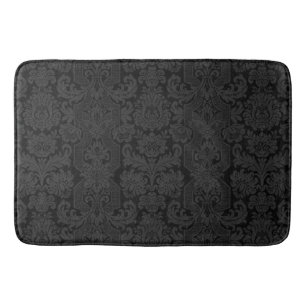 Elegant  Zwart Victoriaans Damask Badmat