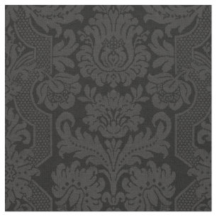 Elegant zwart Victoriaans Damask Stof