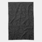 Elegant Zwart Victoriaans Damask Theedoek (Verticaal)