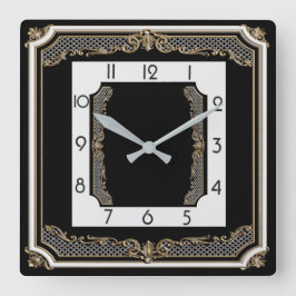 Elegant zwart vierkante klok