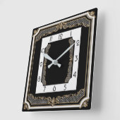 Elegant zwart vierkante klok (Hoek)
