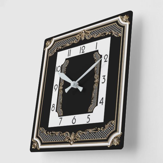 Elegant zwart vierkante klok (Hoek)