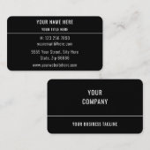 Elegant zwart Visitekaartje maak je eigen ontwerp (Voorkant / Achterkant)