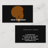 Elegant zwart visitekaartje voor haarstijl (Voorkant / Achterkant)