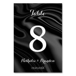 Elegant zwart vloeibaar tafelnummer