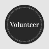 Elegant Zwart Vrijwilliger Magnetisch Naamplaatje (Voorkant)