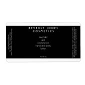 Elegant Zwart W Wit Rand Cosmetica Label (Voorkant)