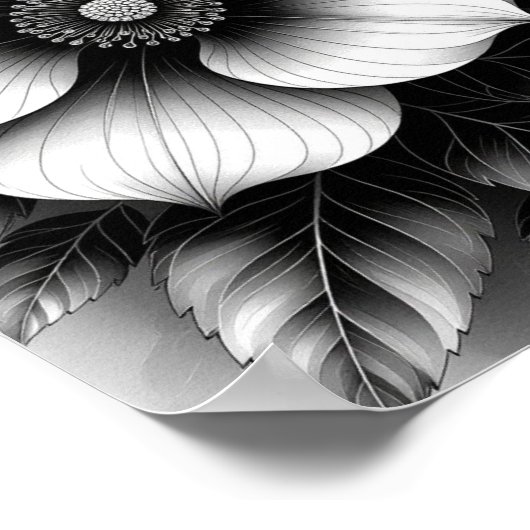 Elegant zwart, waarde Poster papier (mat) (Hoek)