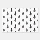Elegant zwart Waterverf boompatroon kerst Inpakpapier Vel (Voorkant 3)