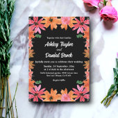 Elegant Zwart Waterverf Rozen Herfst Bloemen Bruil Kaart