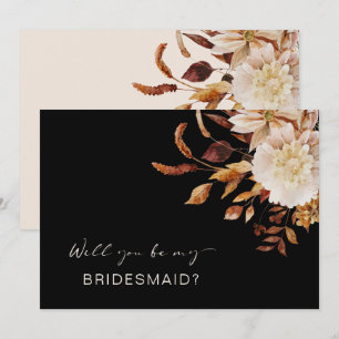 Elegant Zwart Wil Je Mijn Bruidsmeisje Zijn Voorst Kaart