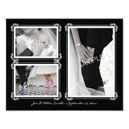 Elegant zwart/wit 11 x 14 Art Deco Fotoprint Foto Afdruk