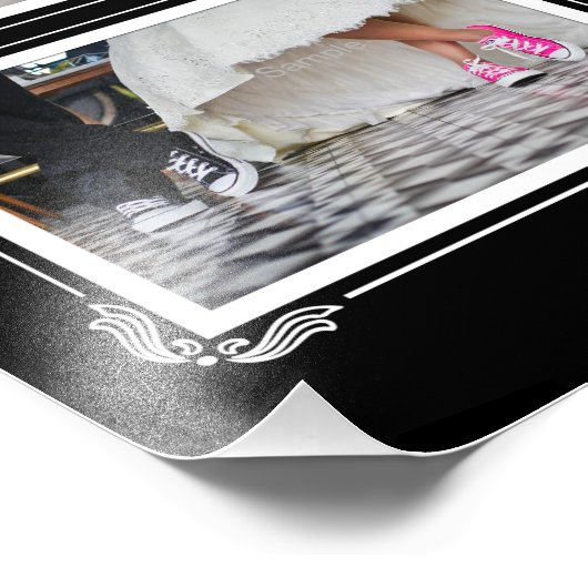 Elegant zwart/wit 11 x 14 Art Deco Fotoprint Foto Afdruk (Hoek)