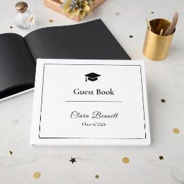 Elegant Zwart & Wit 2026 Afstudeer Gastboek Gastenboek