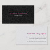 Elegant Zwart & Wit 2  Bloemen Paisley Visitekaartje (Voorkant / Achterkant)
