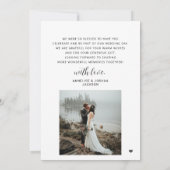 Elegant zwart-wit 2 de bruiloft van het fotomanusc bedankkaart (Achterkant)