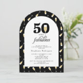 Elegant zwart wit 50 fantastische verjaardag kaart (Staand voorkant)