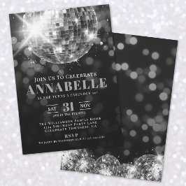 Elegant zwart wit 50ste verjaardagsfeest kaart