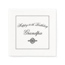 Elegant zwart-wit 90ste verjaardagspapier