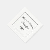 Elegant zwart-wit 90ste verjaardagspapier servet (Hoek)