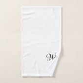 Elegant zwart-wit aangepast monogram initiaal bad handdoek (Handdoek)