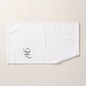 Elegant zwart-wit aangepast monogram initiaal bad handdoek (Handdoek)