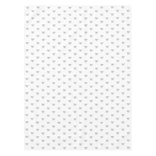 Elegant zwart-wit aangepast monogram initiaal tafelkleed (Voorkant)